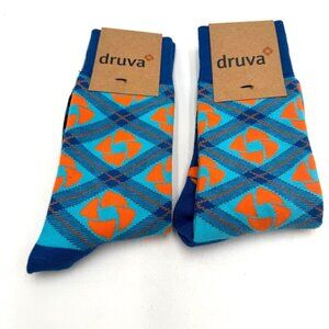 Druva socks 2 pairs blue and orange new with tags